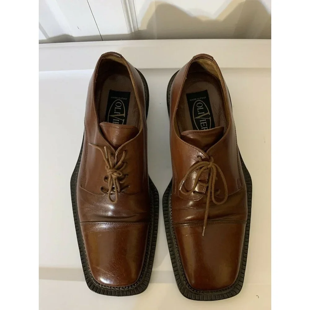 Olivier Men’s Sz‎ 9 1/2 D Brown Cap Shoe Very Fine Leather Made In Italy